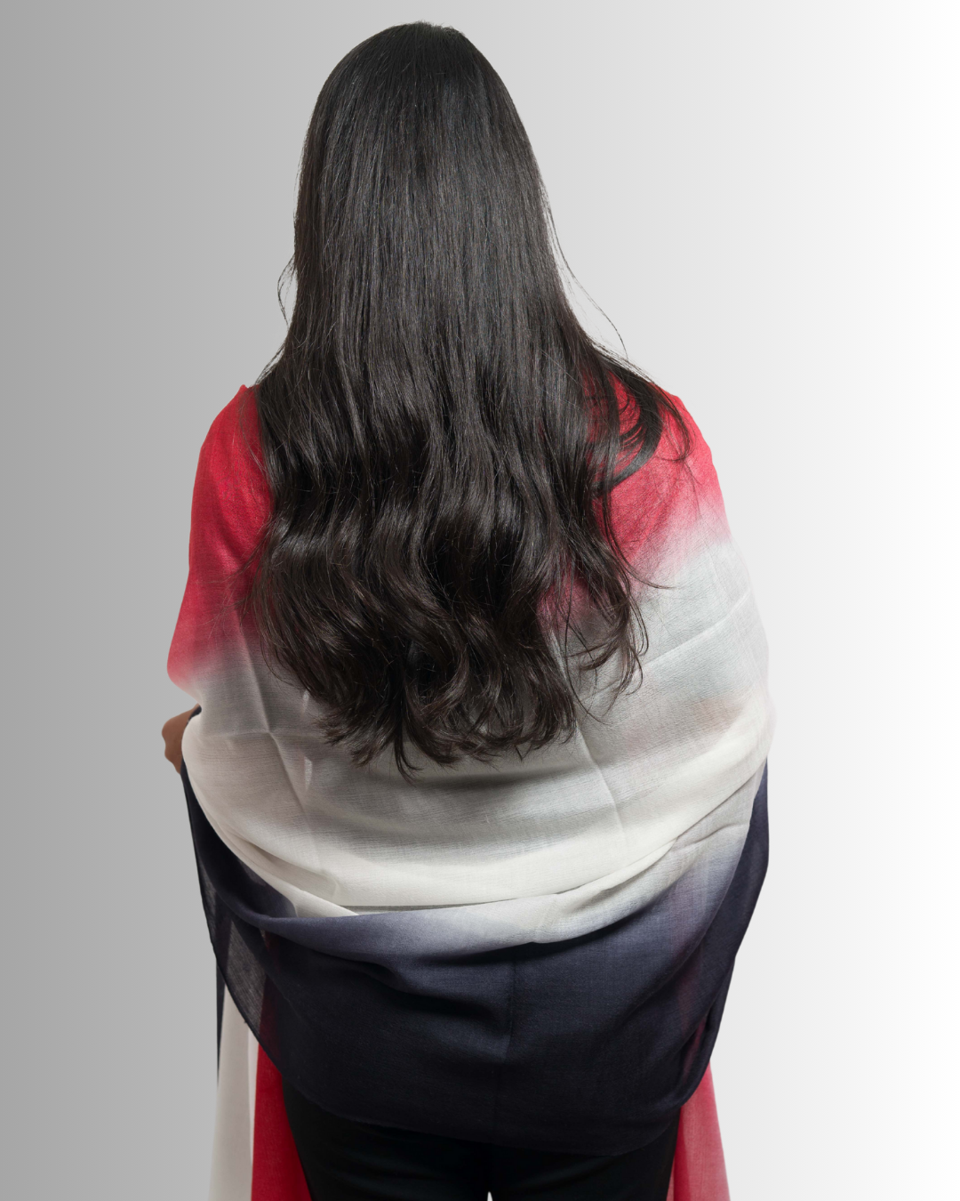 Red-White-Black Ombre - Himalaya Pashmina