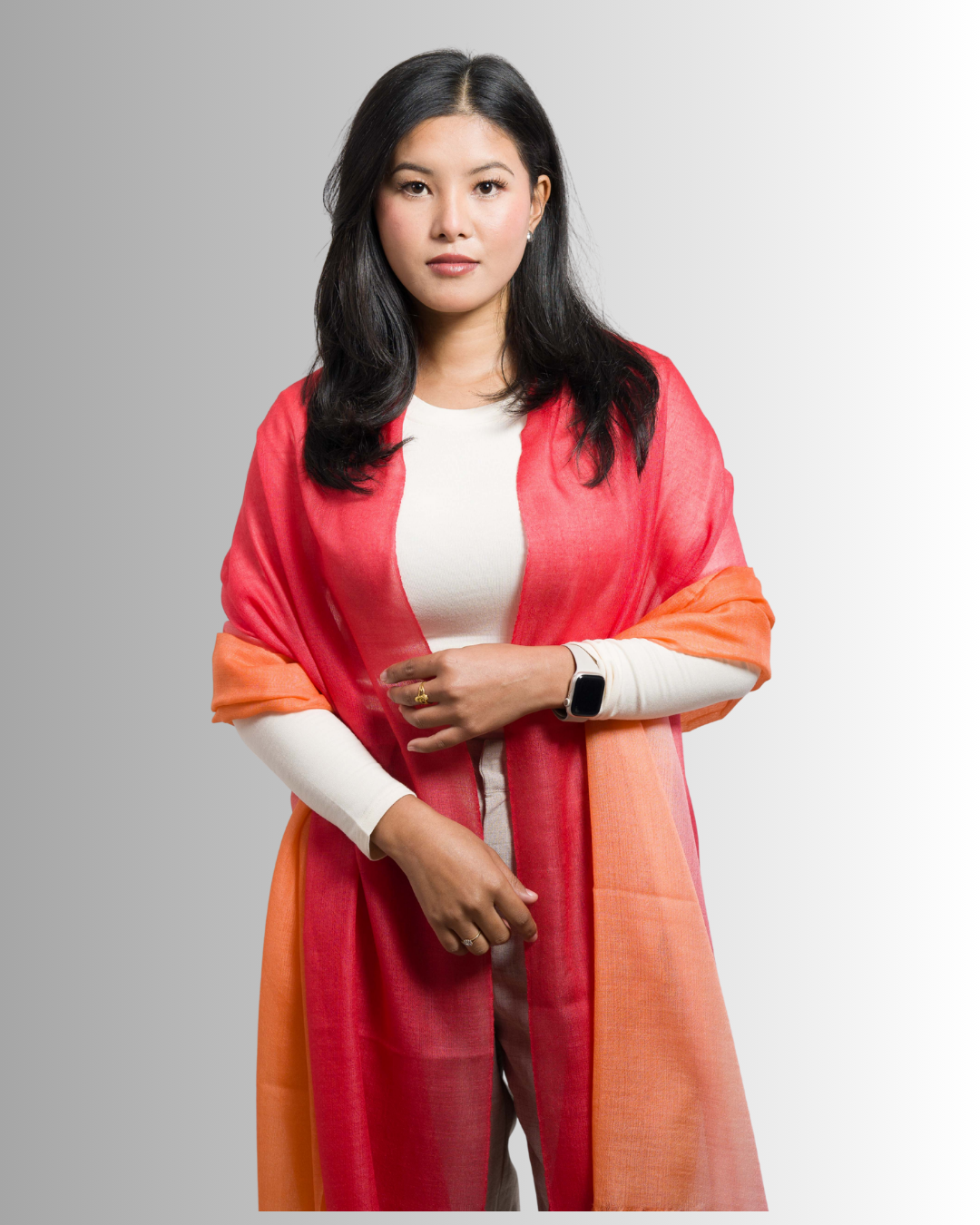 Red&Orange Ombre - Himalaya Pashmina