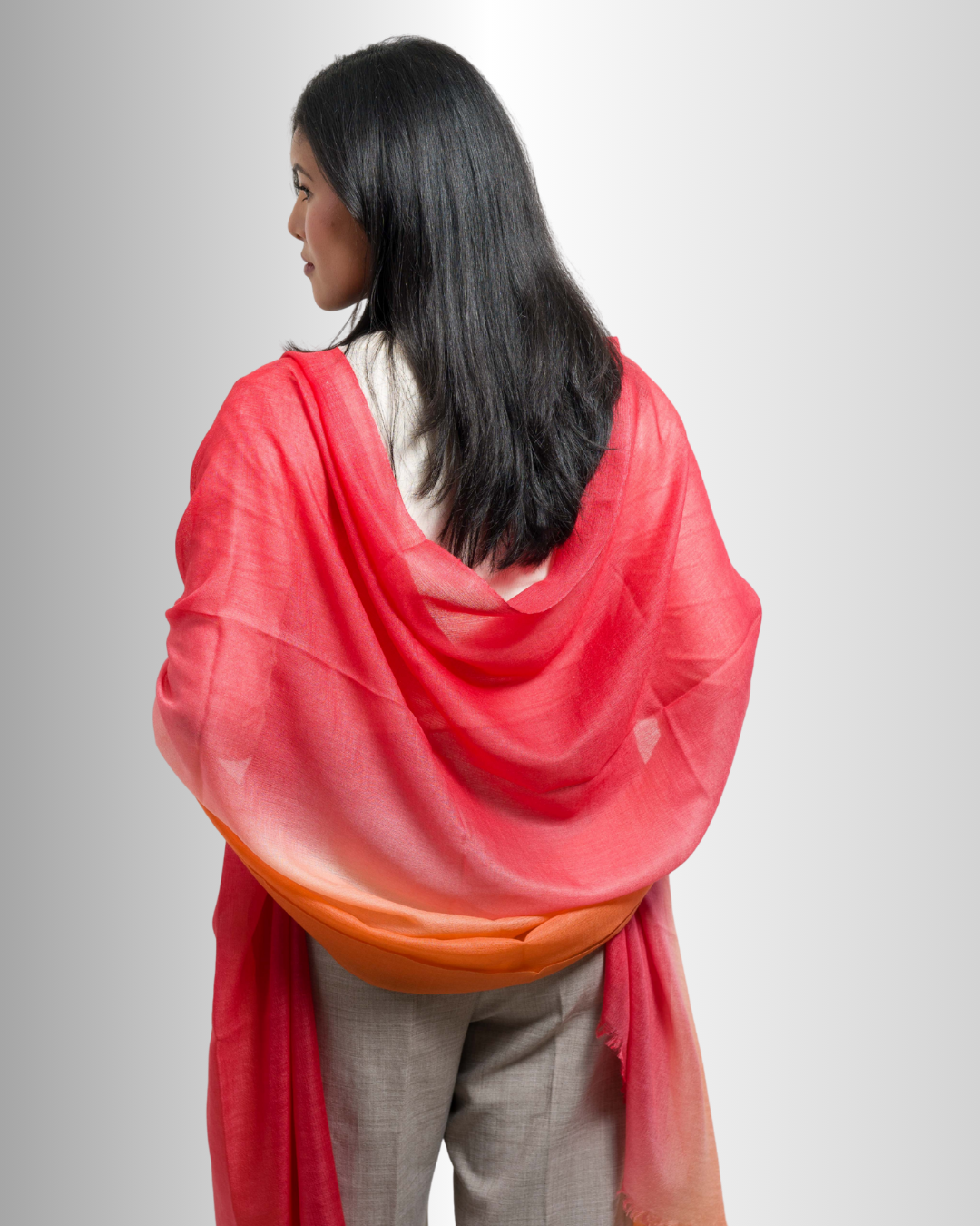 Red&Orange Ombre - Himalaya Pashmina