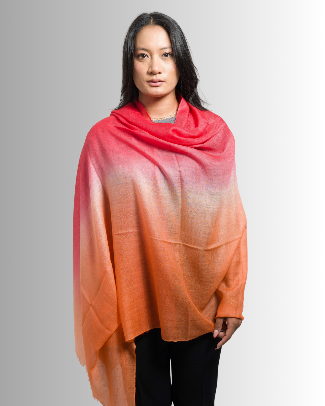 Red&Orange Ombre - Himalaya Pashmina
