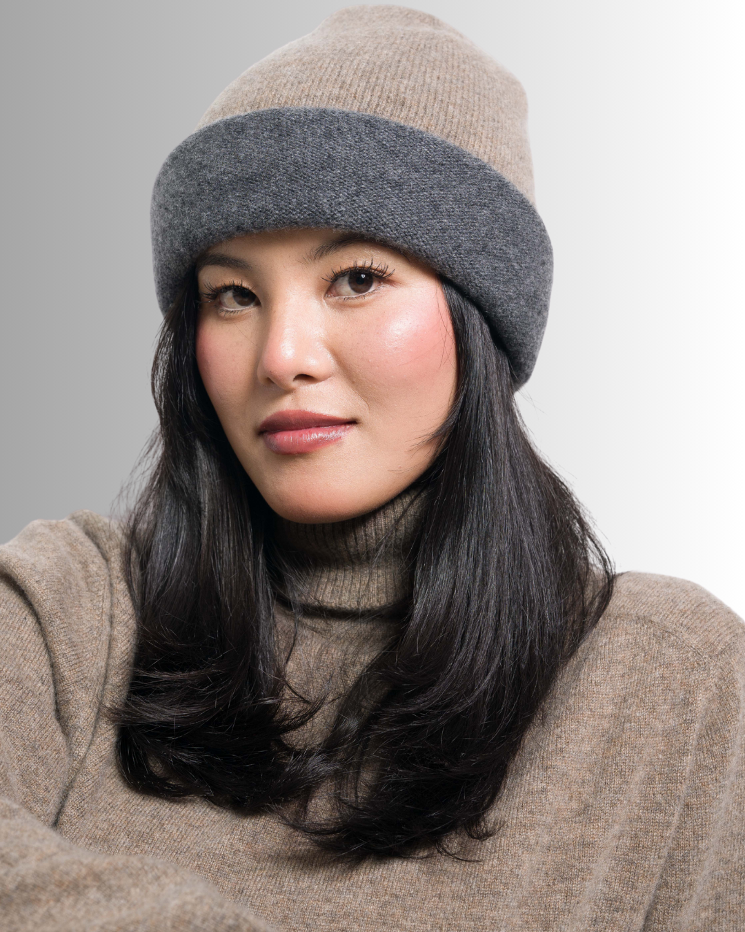 Alpine Duo Reversible Cashmere Beanie - Himalaya Pashmina