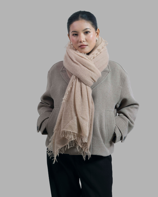 Knitted Cream - Himalaya Pashmina