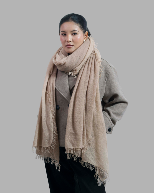Knitted Cream - Himalaya Pashmina