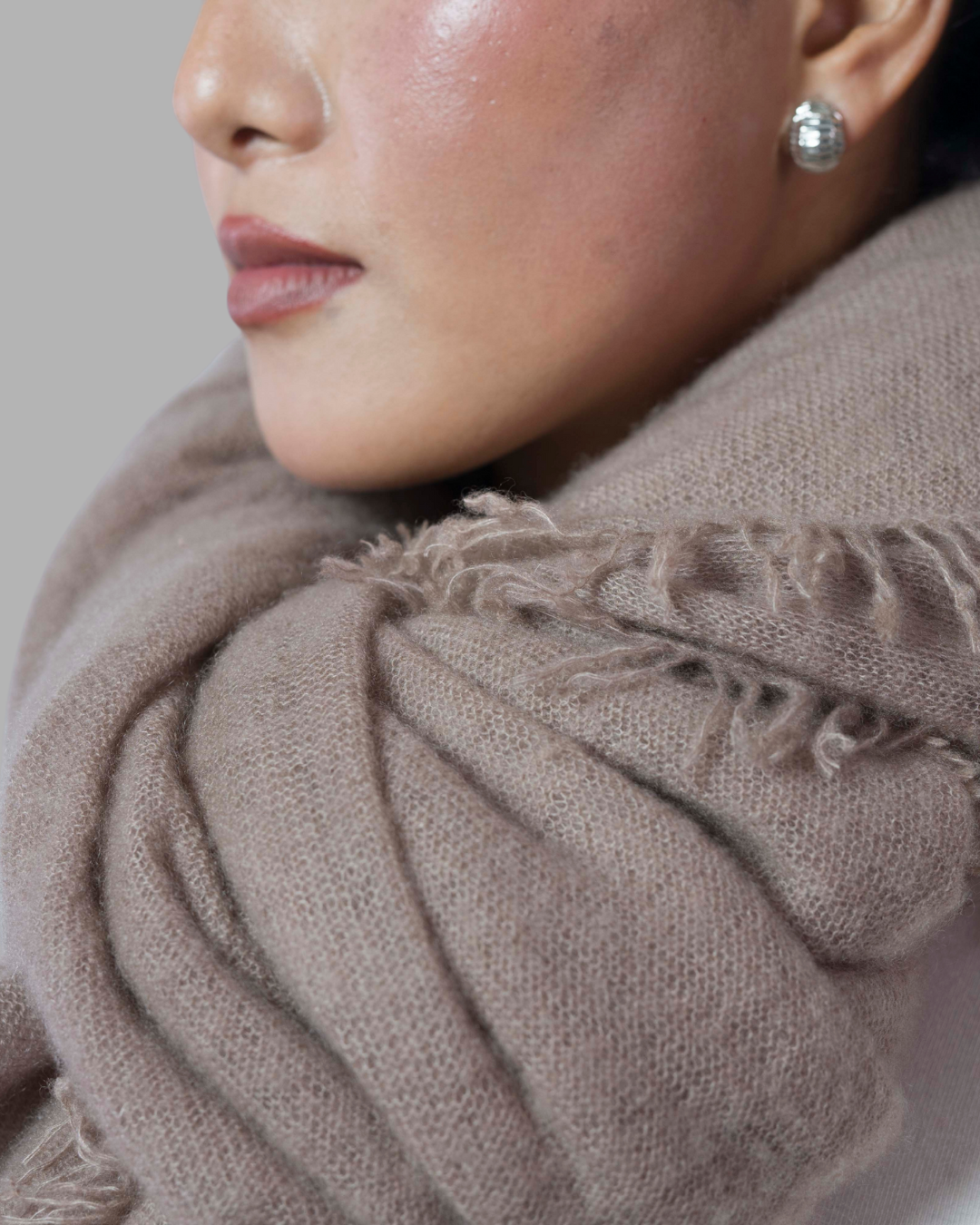 Knitted Light Beige - Himalaya Pashmina