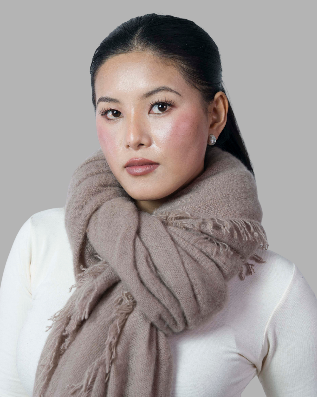 Knitted Light Beige - Himalaya Pashmina