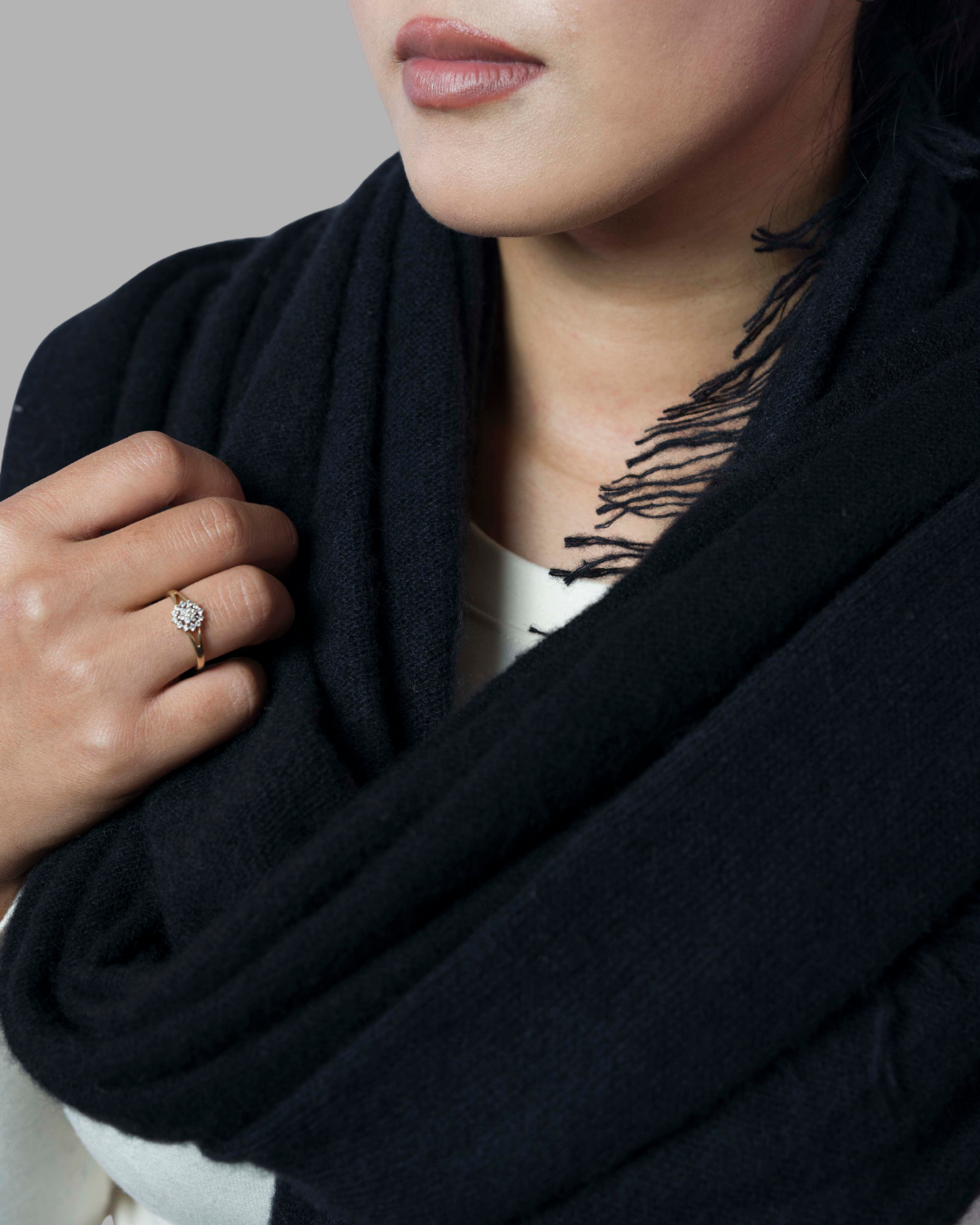 Knitted Black - Himalaya Pashmina